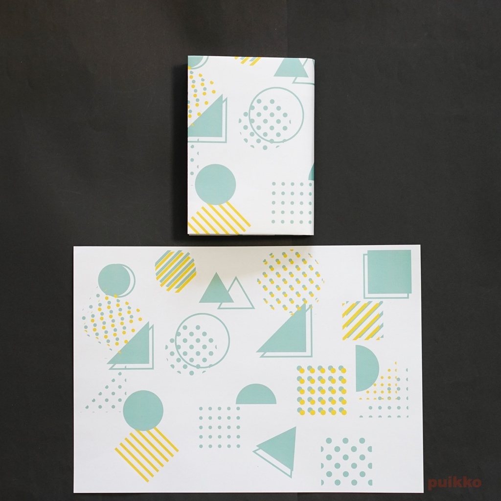 紙製ブックカバー メンフィス柄2(カラー)(5枚セット)