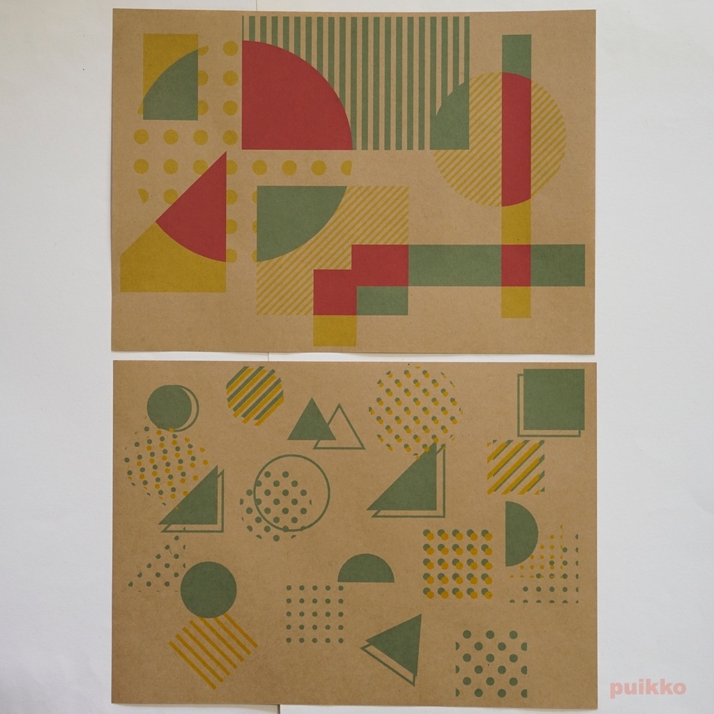 紙製ブックカバー メンフィス柄2(カラー)(5枚セット)