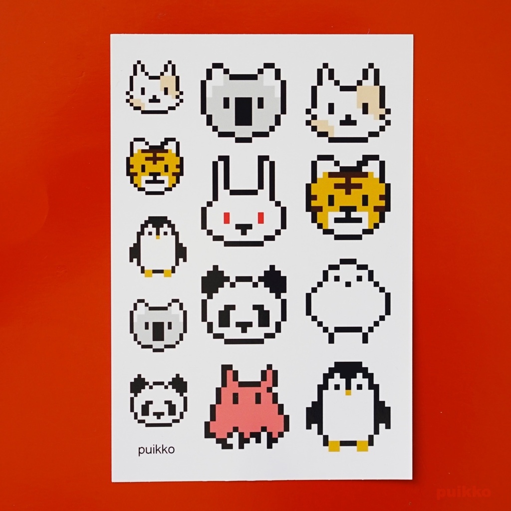 タトゥーシール　ドット絵・動物1