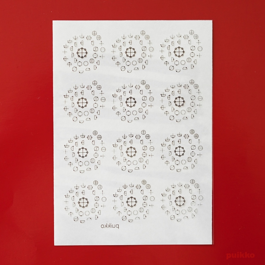 レジン封入用フィルム カタカムナ 第5首・大 箔押し