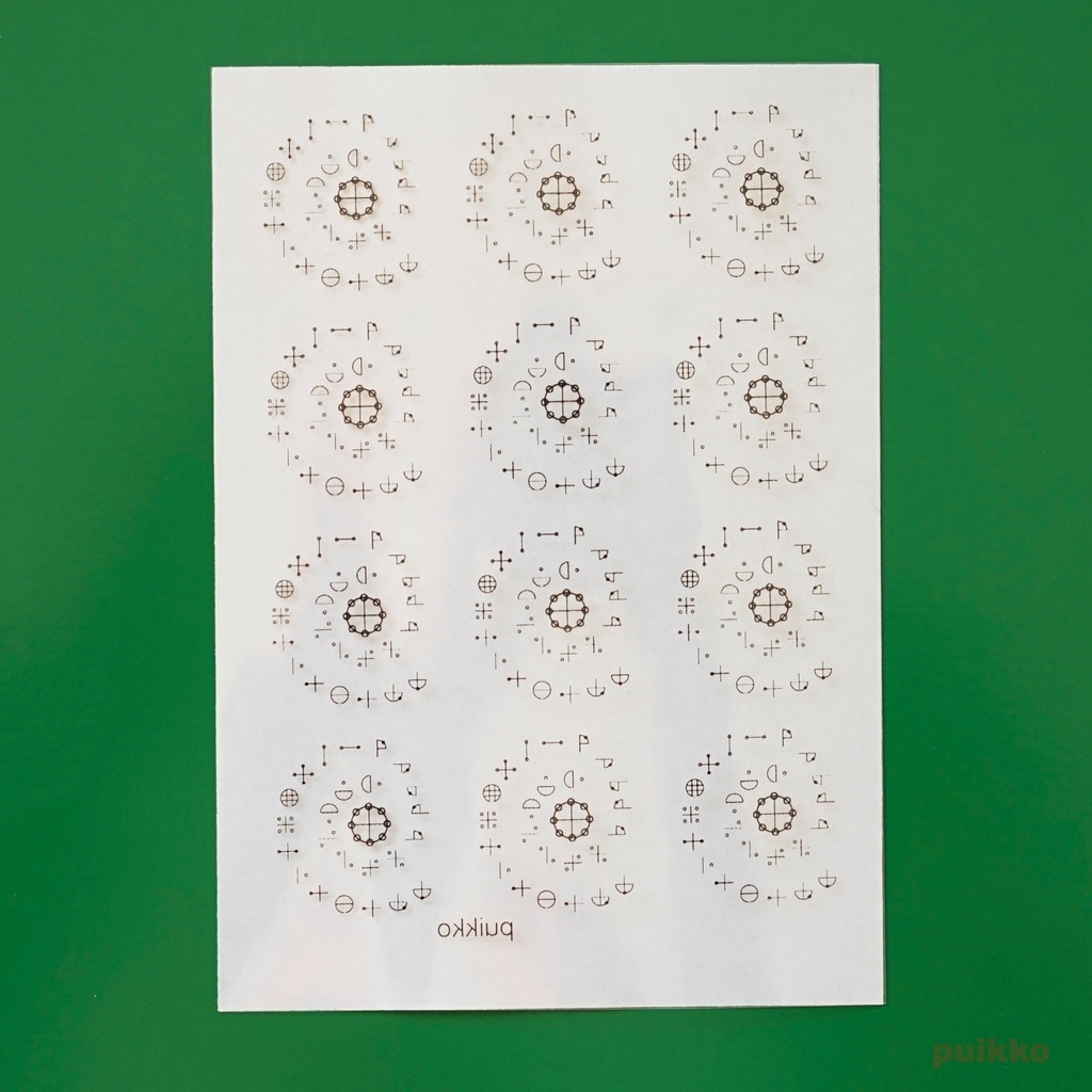 レジン封入用フィルム カタカムナ 第6首・大 箔押し