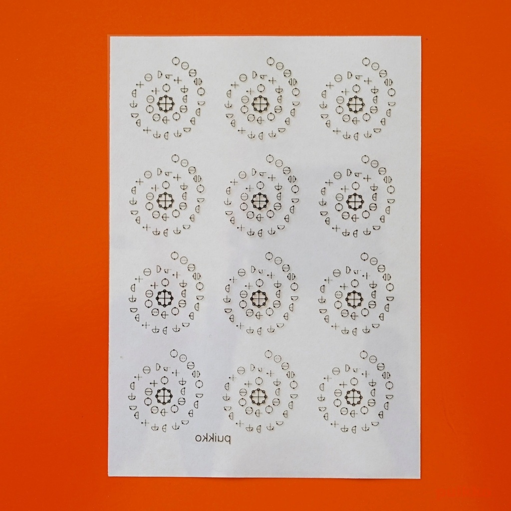 レジン封入用フィルム カタカムナ 第7首・大 箔押し