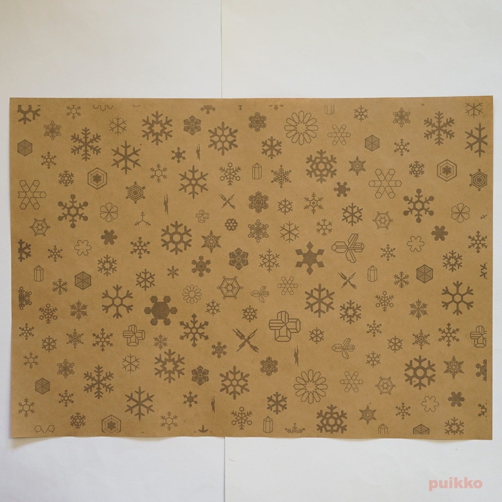 紙製ブックカバー 雪の結晶 A3判(5枚セット)