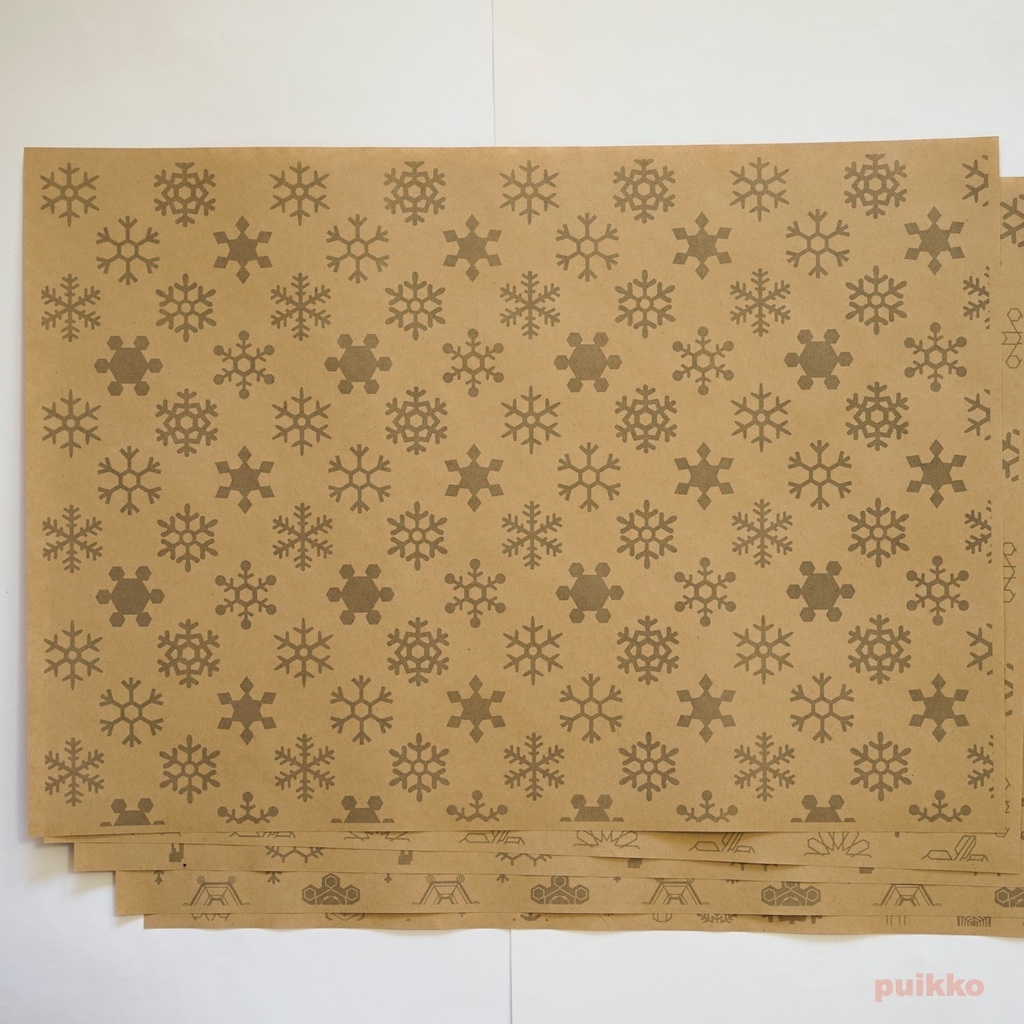 紙製ブックカバー 雪の結晶 A3判(5枚セット)