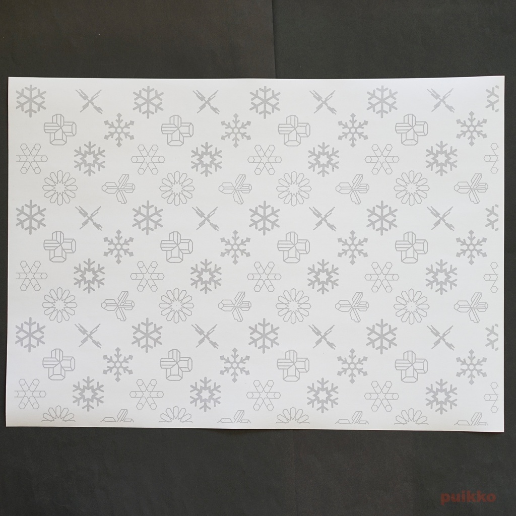 紙製ブックカバー 雪の結晶 A3判(5枚セット)