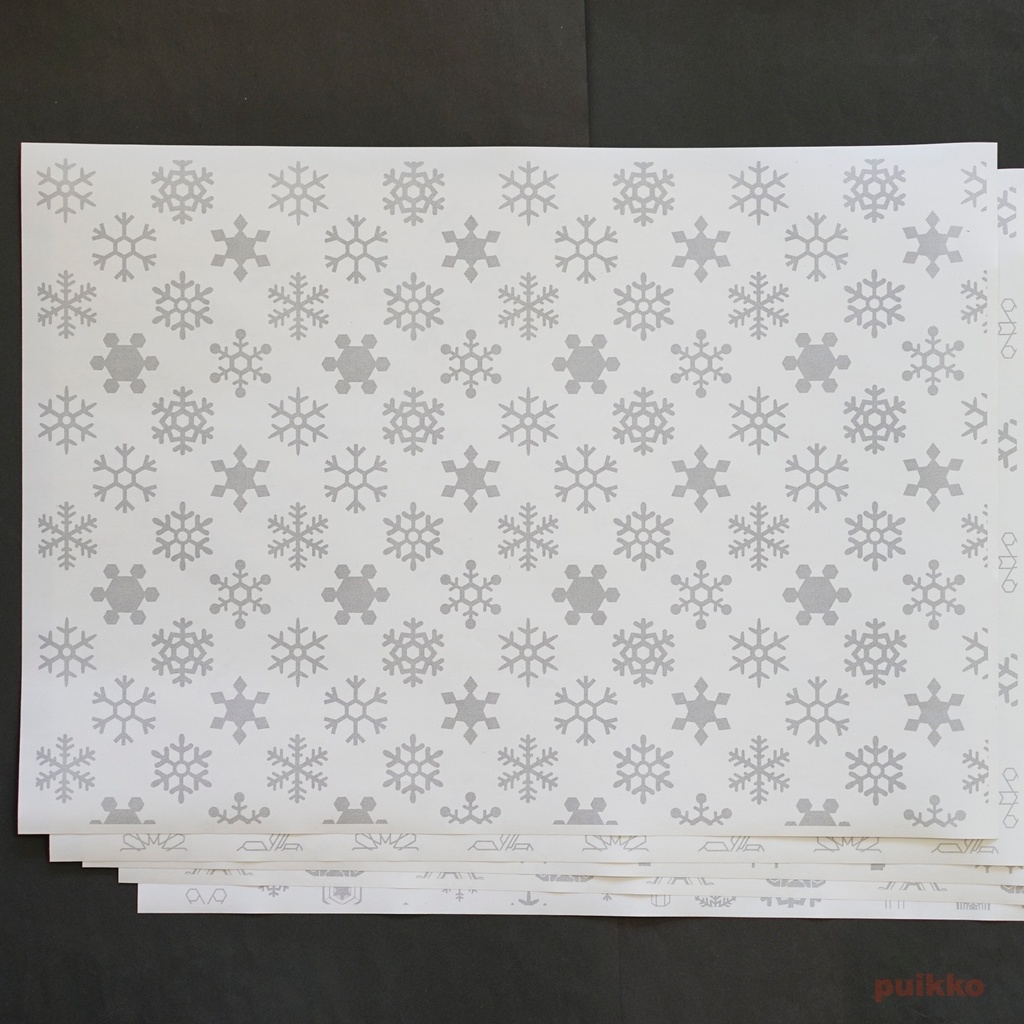 紙製ブックカバー 雪の結晶 A3判(5枚セット)