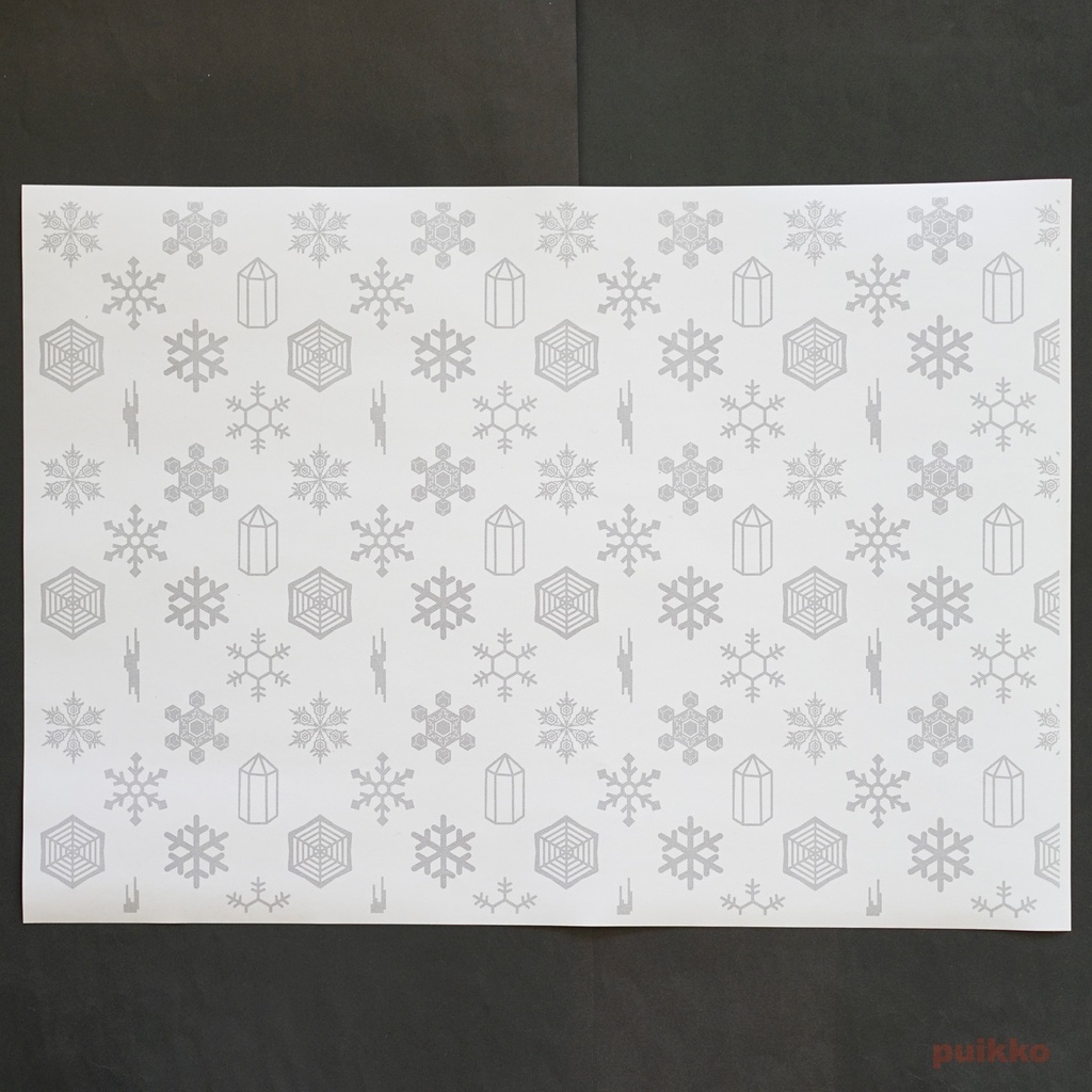 紙製ブックカバー 雪の結晶 A3判(5枚セット)