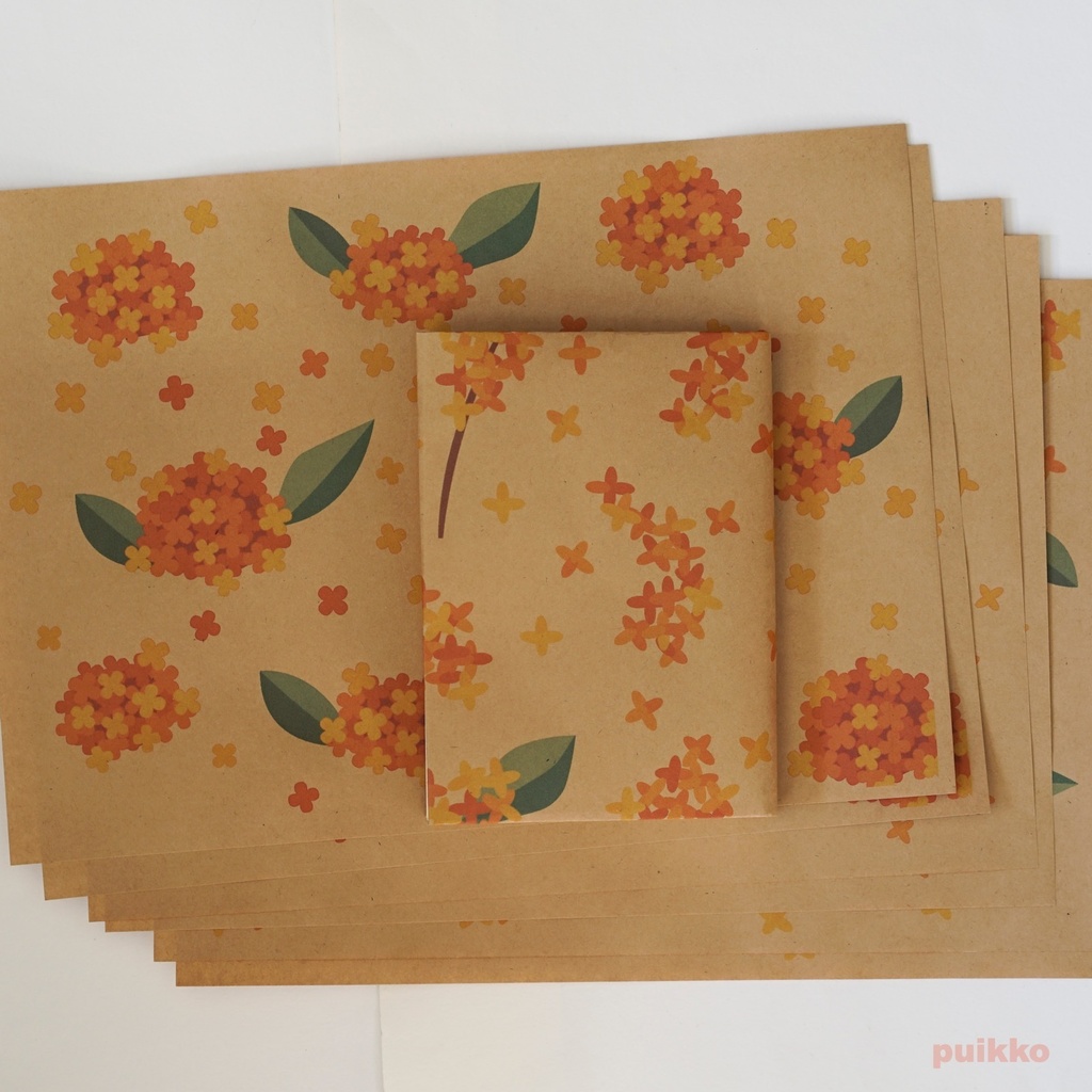 紙製ブックカバー 金木犀(カラー)(6枚セット)