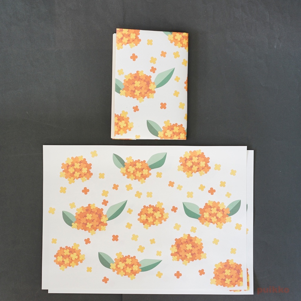 紙製ブックカバー 金木犀(カラー)(6枚セット)