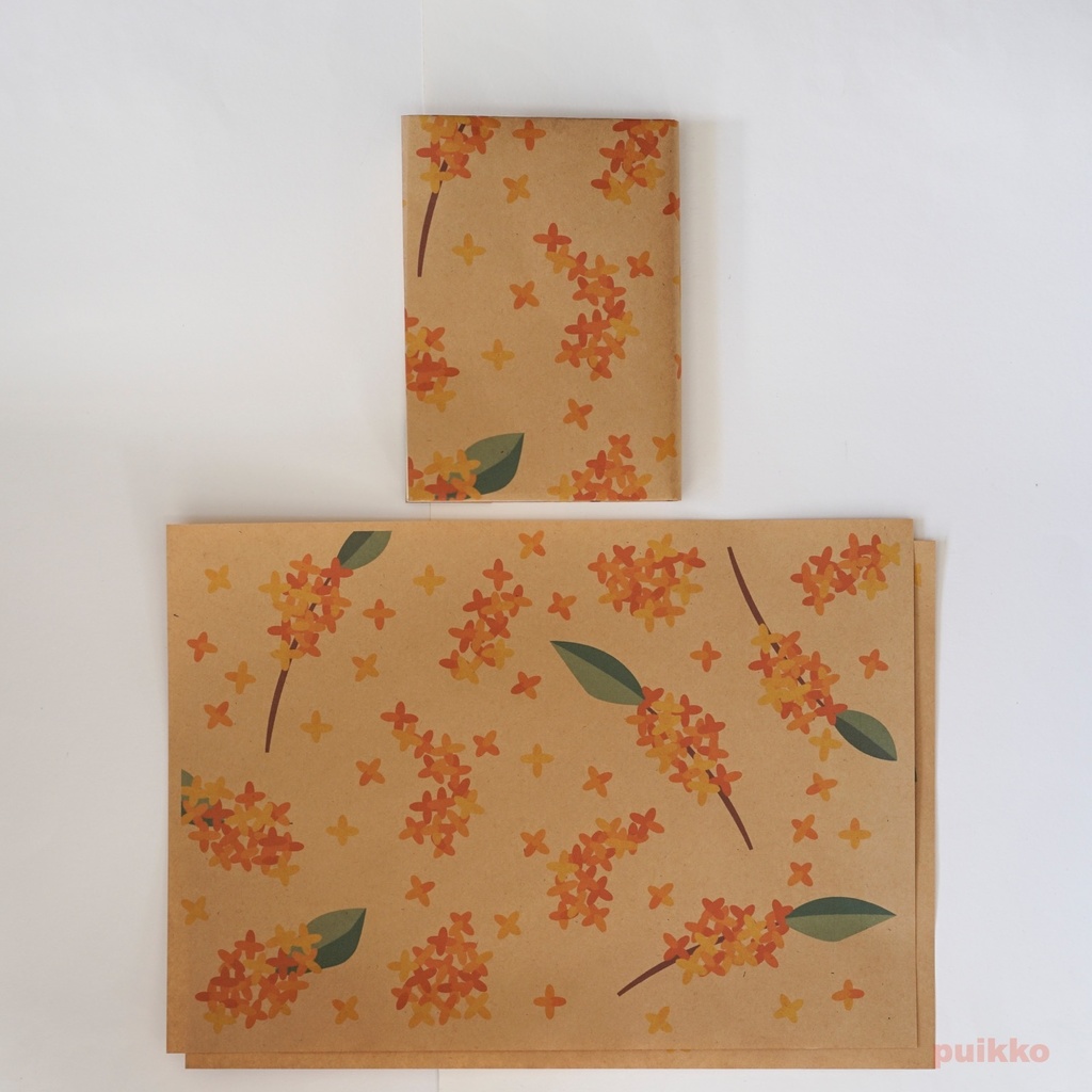 紙製ブックカバー 金木犀(カラー)(6枚セット)