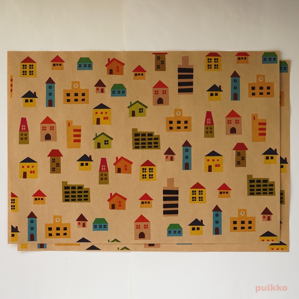 紙製ブックカバー 北欧風イラスト2(カラー) A3判