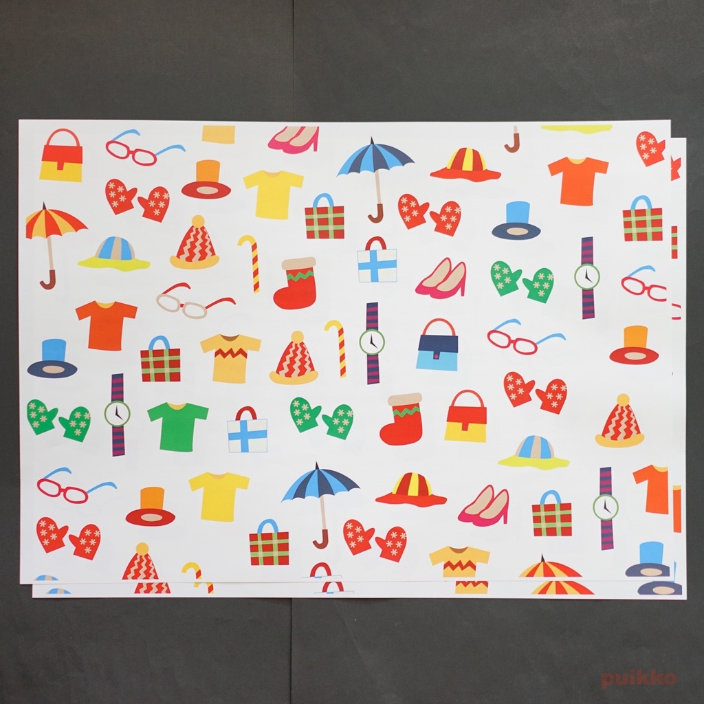 紙製ブックカバー 北欧風イラスト2(カラー) A3判