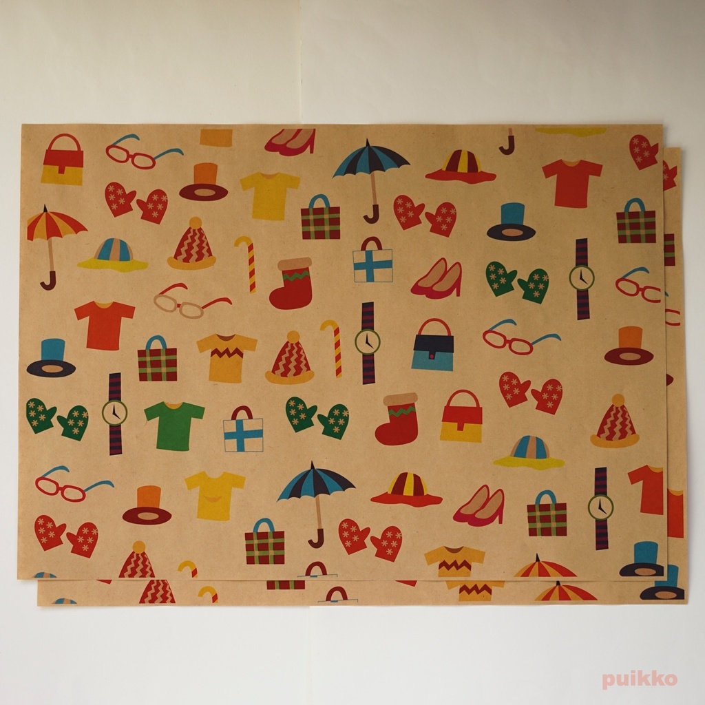 紙製ブックカバー 北欧風イラスト2(カラー) A3判