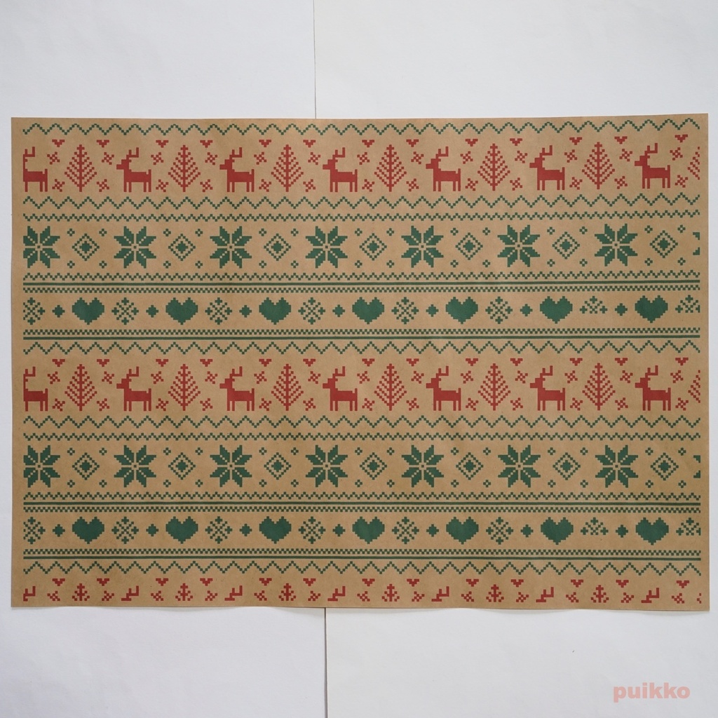 紙製ブックカバー ノルディック柄3(カラー) A3判(5枚セット)