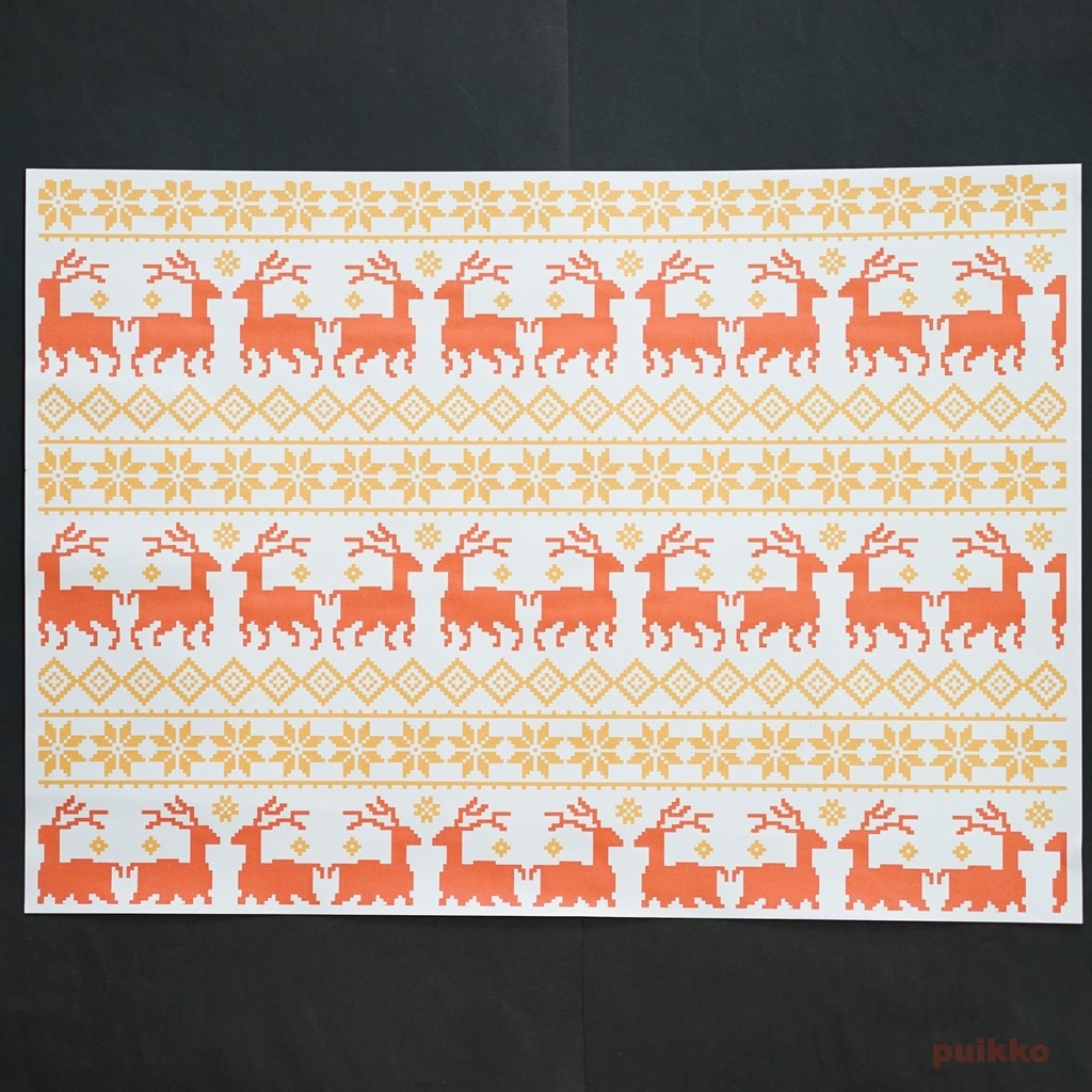 紙製ブックカバー ノルディック柄3(カラー) A3判(5枚セット)