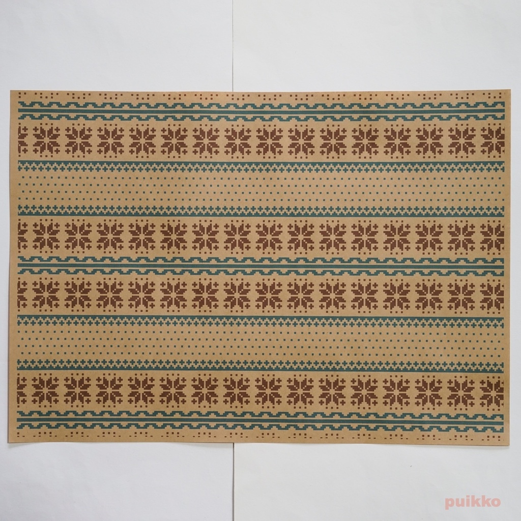 紙製ブックカバー ノルディック柄3(カラー) A3判(5枚セット)