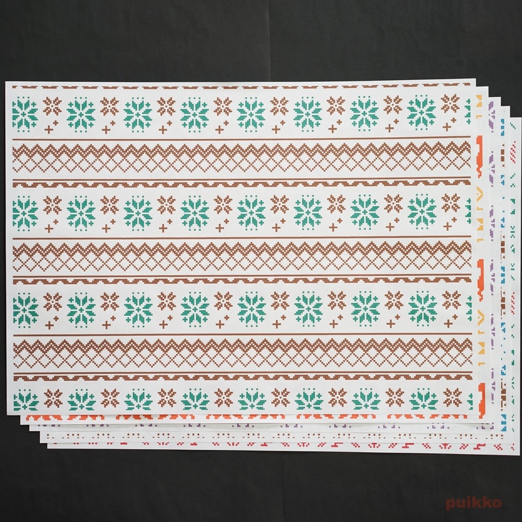 紙製ブックカバー ノルディック柄3(カラー) A3判(5枚セット)