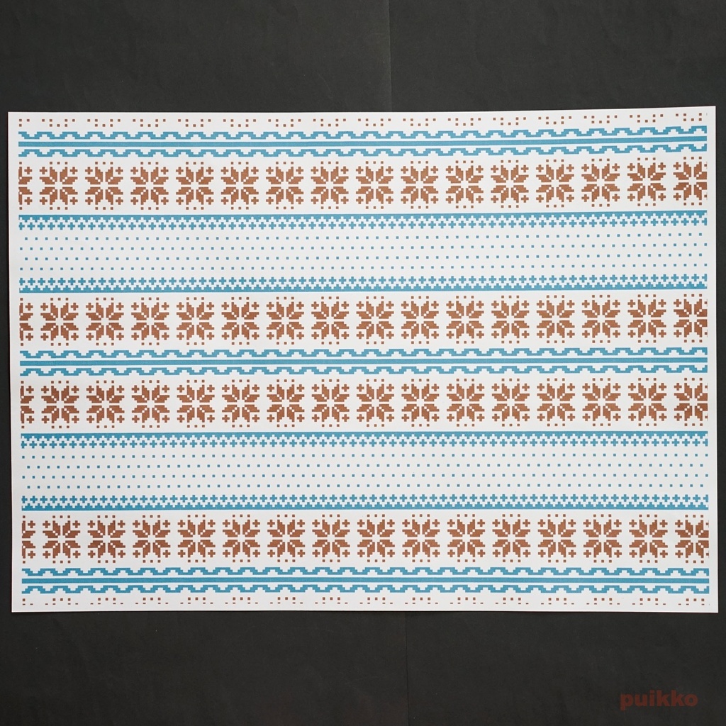 紙製ブックカバー ノルディック柄3(カラー) A3判(5枚セット)