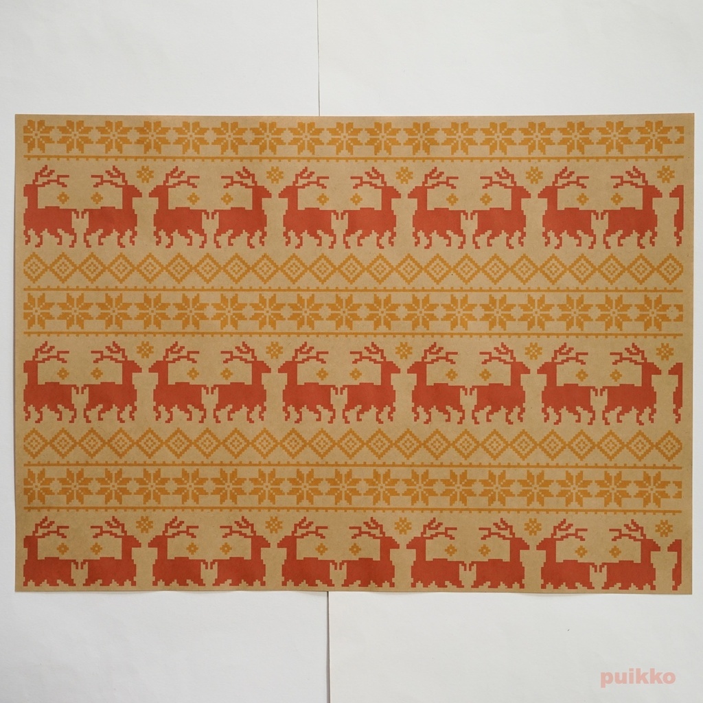 紙製ブックカバー ノルディック柄3(カラー) A3判(5枚セット)