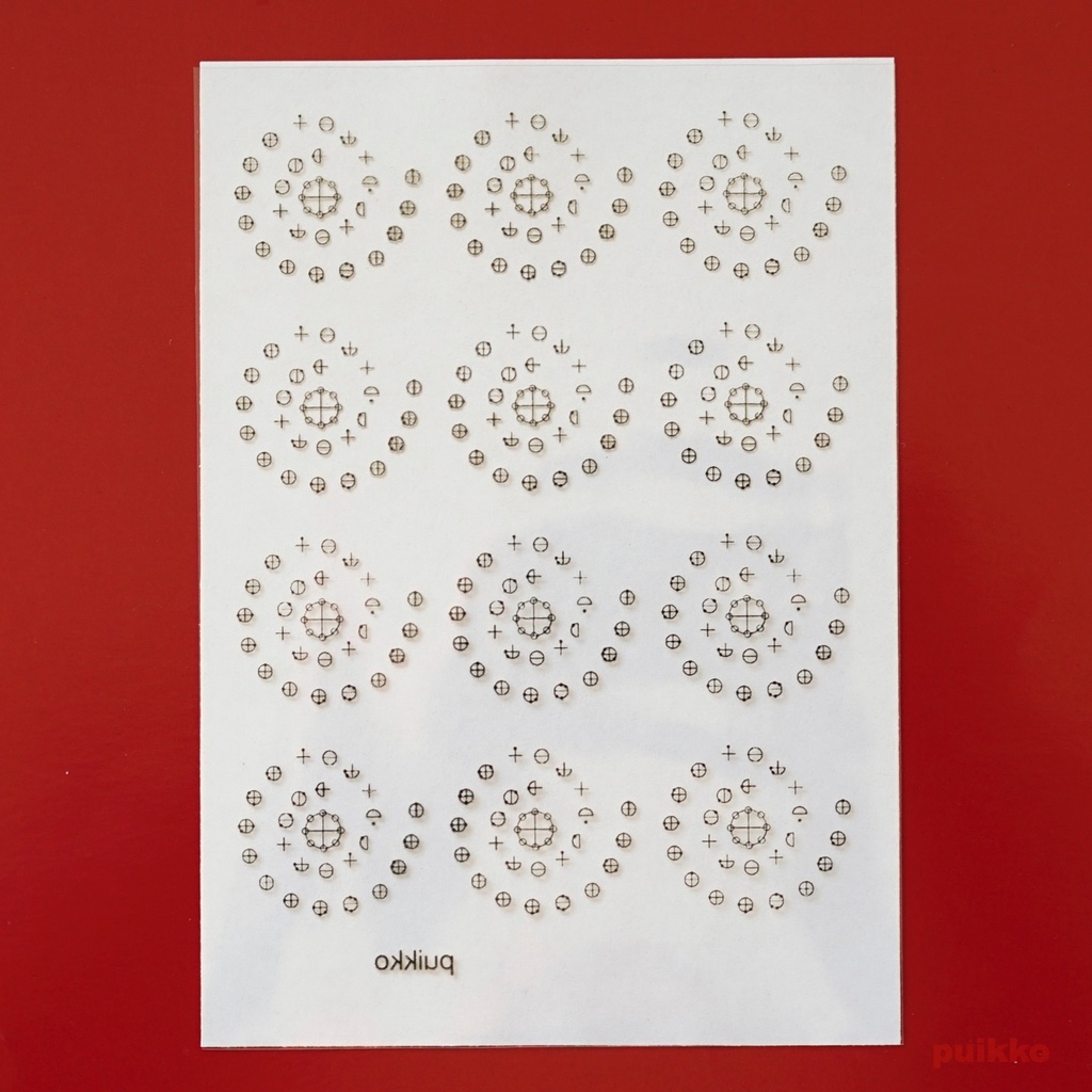 レジン封入用フィルム カタカムナ 第9首・大 箔押し