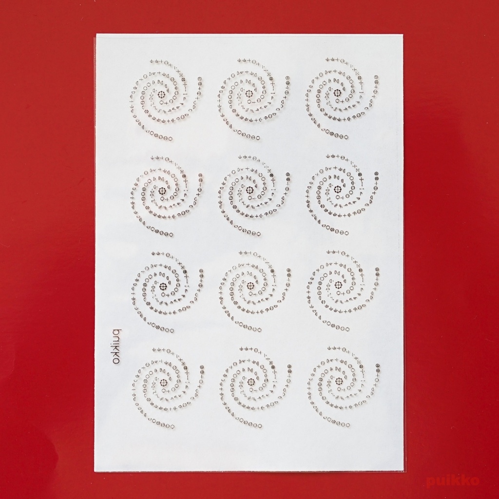 レジン封入用フィルム カタカムナ3首(第5〜7首)合 箔押し