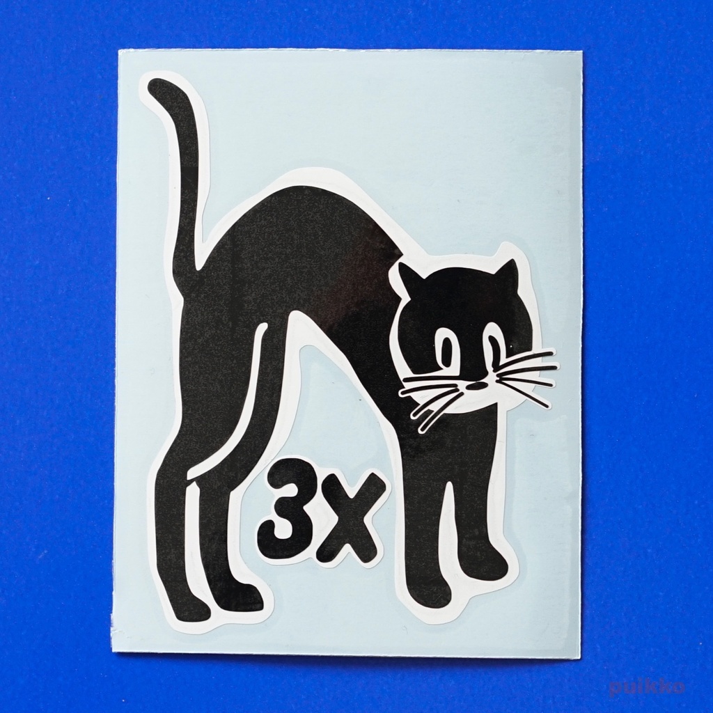 ミリタリーステッカー Uボート 黒猫(右向き)(重ね貼りタイプ)