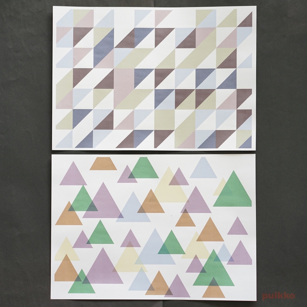 紙製ブックカバー 三角形のデザイン(カラー)(5枚セット)