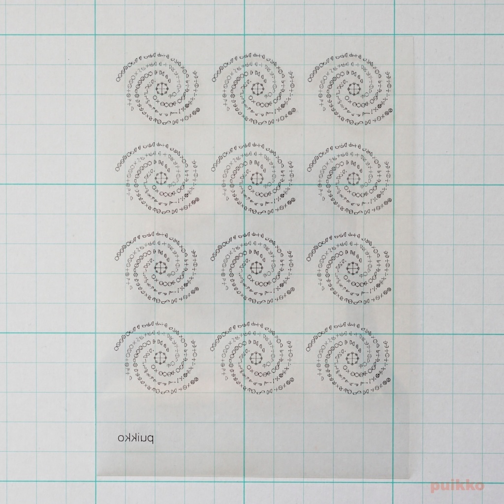 レジン封入用フィルム カタカムナ4首(第5〜8首)合