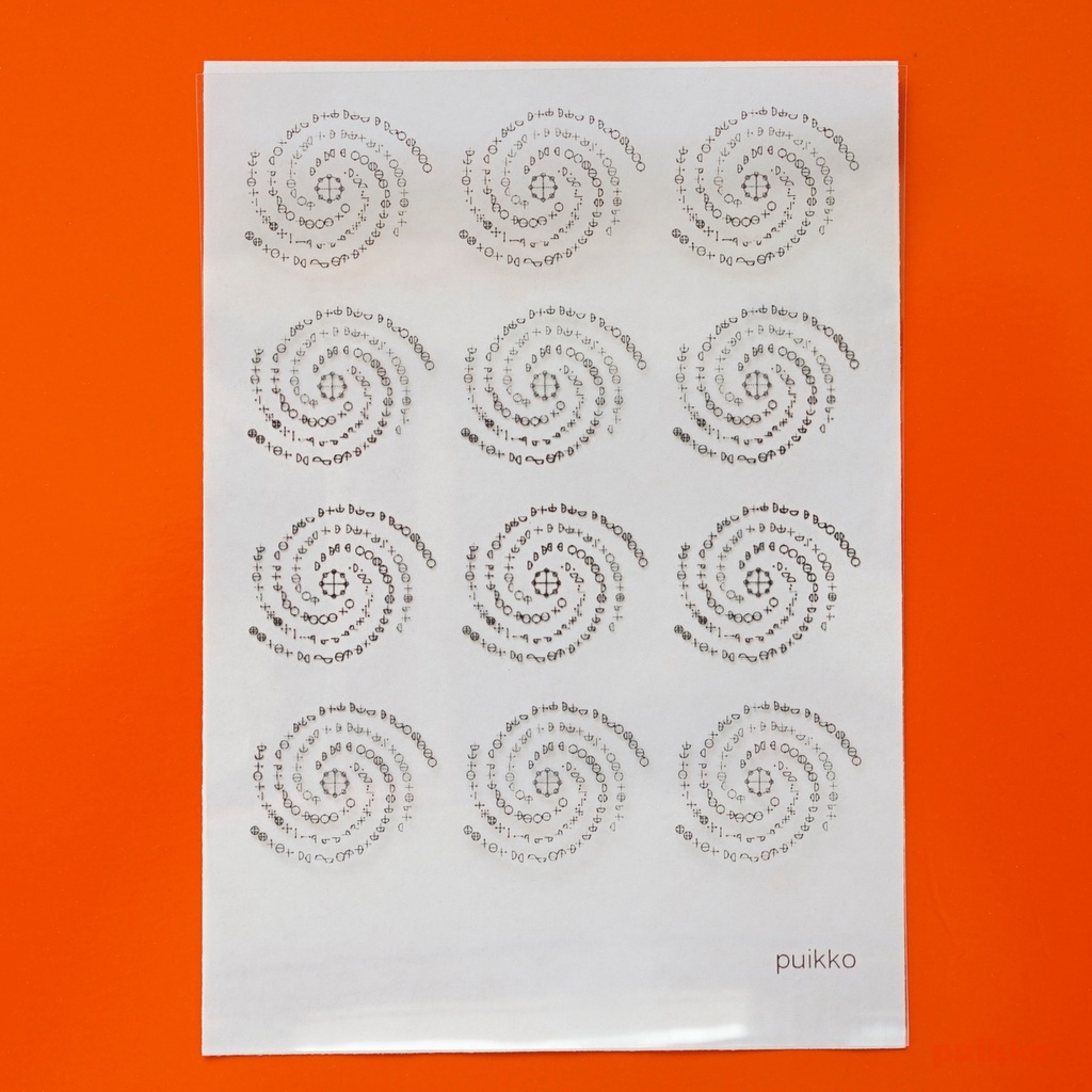 レジン封入用フィルム カタカムナ4首(第5〜8首)合