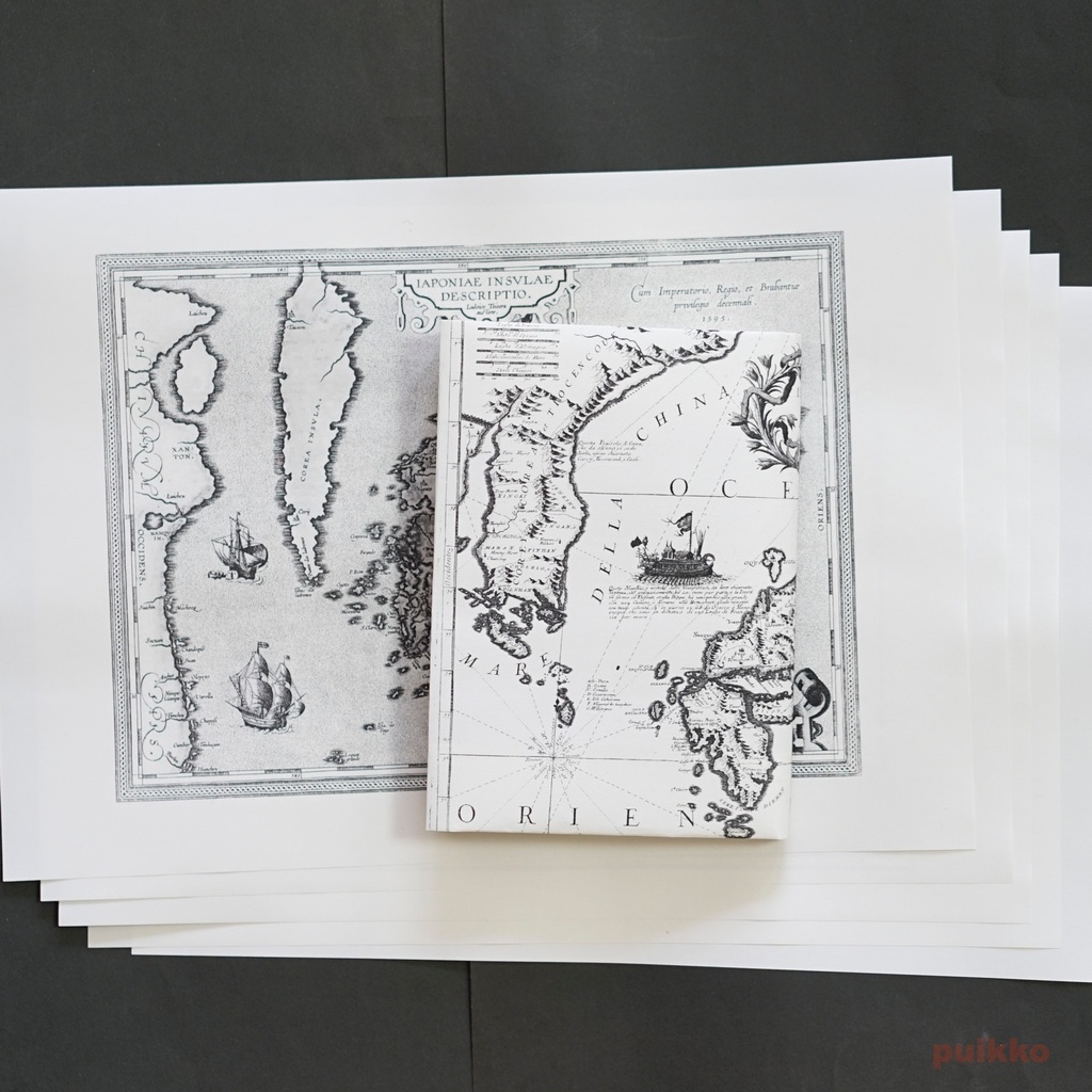 紙製ブックカバー 古地図(日本)