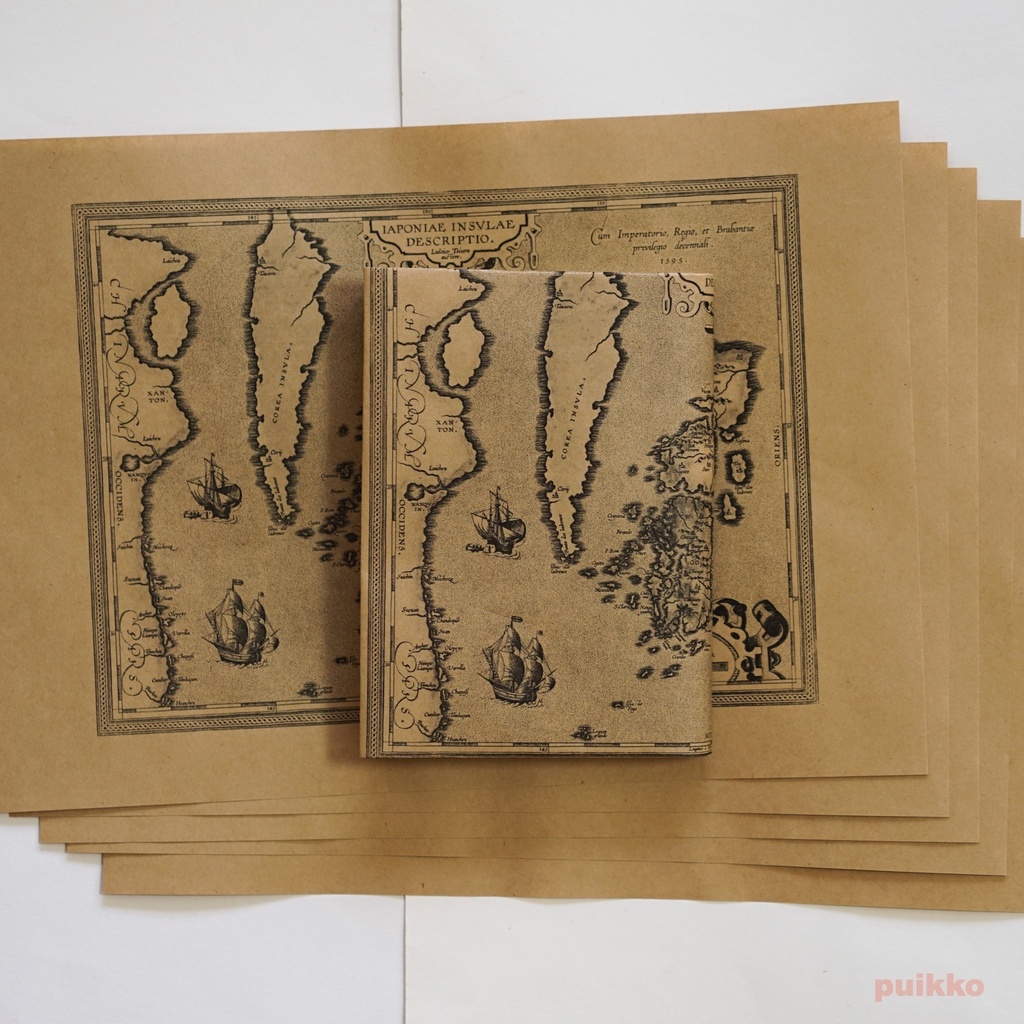 紙製ブックカバー　古地図（日本）