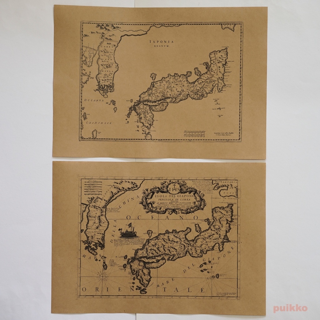 紙製ブックカバー 古地図(日本)