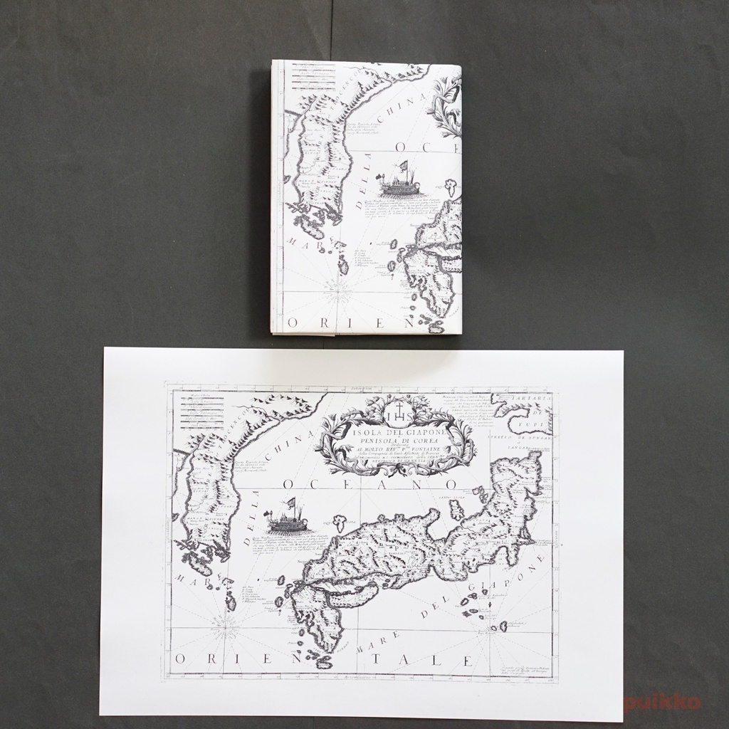 紙製ブックカバー 古地図(日本)