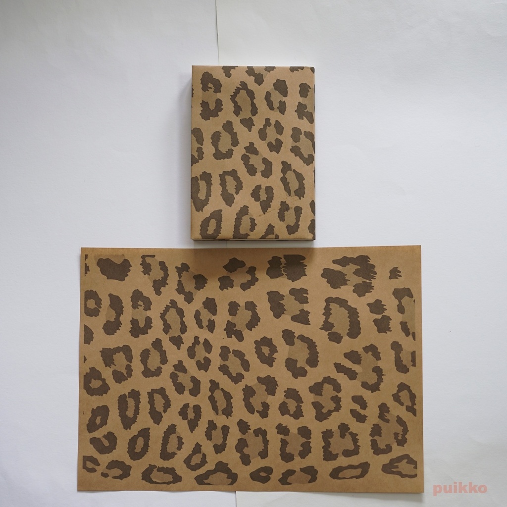 紙製ブックカバー ヒョウ柄(5枚セット)