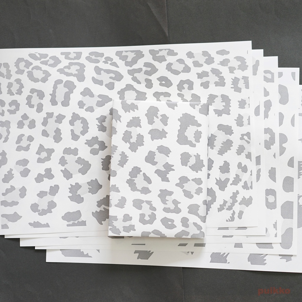 紙製ブックカバー ヒョウ柄(5枚セット)