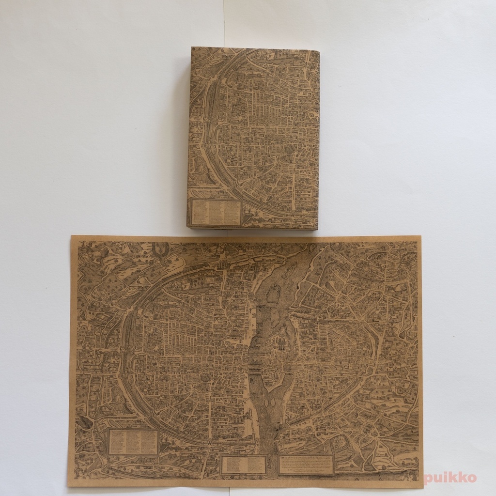 紙製ブックカバー パリ古地図2(5枚セット)