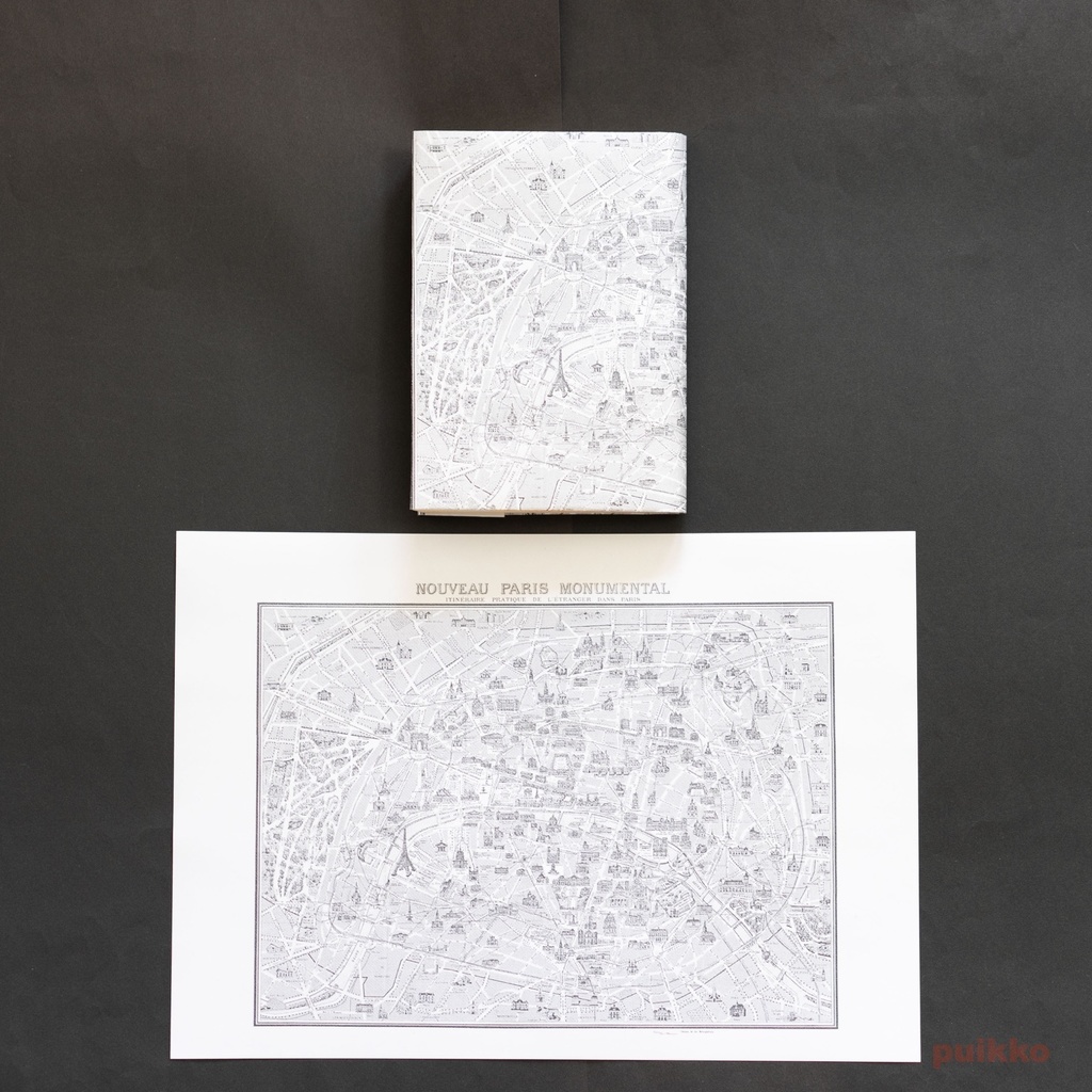 紙製ブックカバー パリ古地図2(5枚セット)