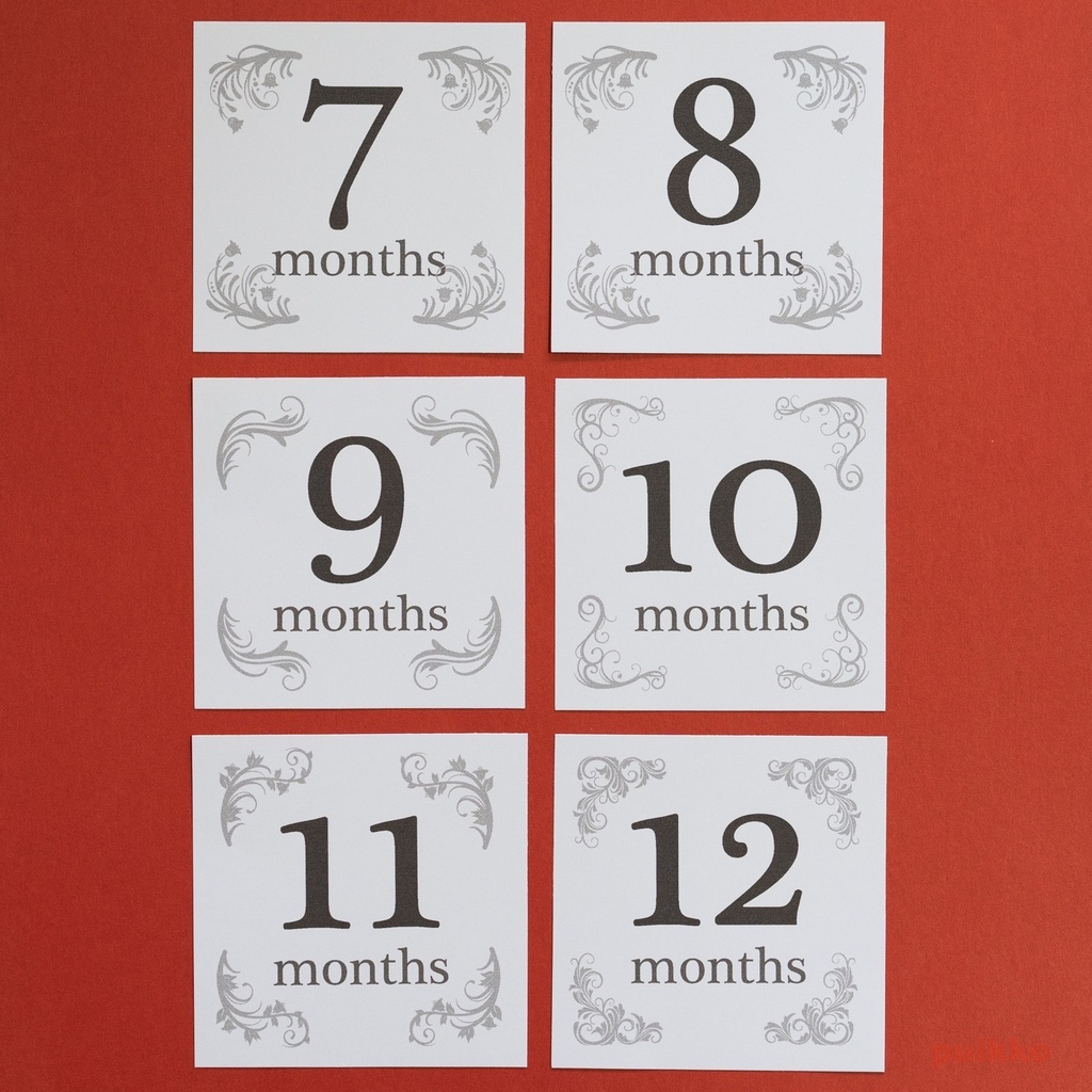 ベビーマンスリーカード 花の飾り罫(ましかく)