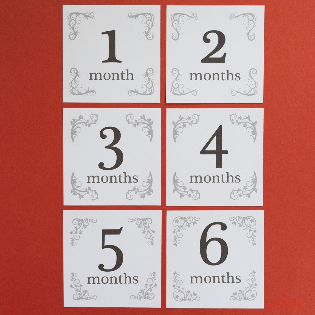 ベビーマンスリーカード 花の飾り罫(ましかく)