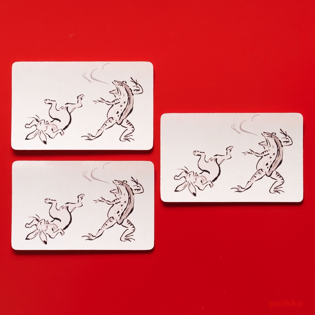 シールタイプステッカー　「鳥獣戯画」　ICカードサイズ（3枚セット）