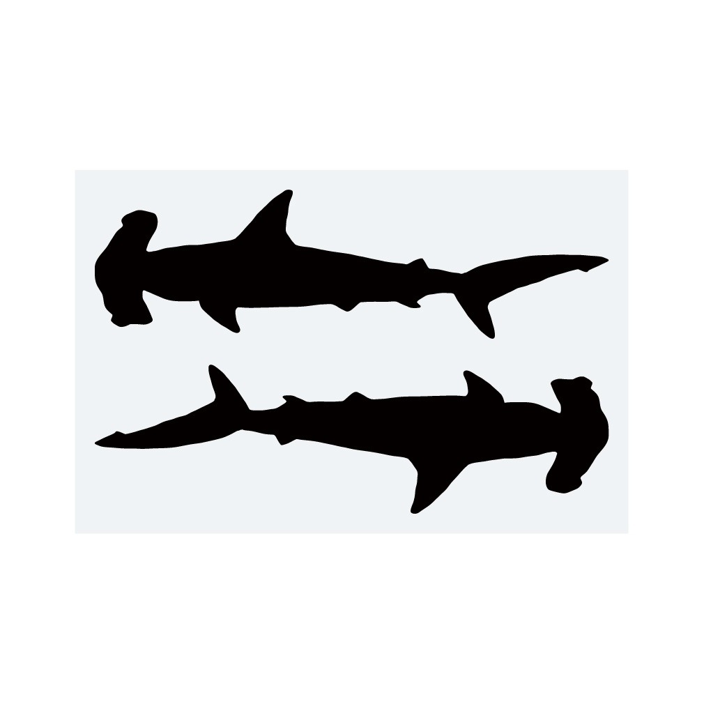 ステッカー　シュモクザメ1（2片）