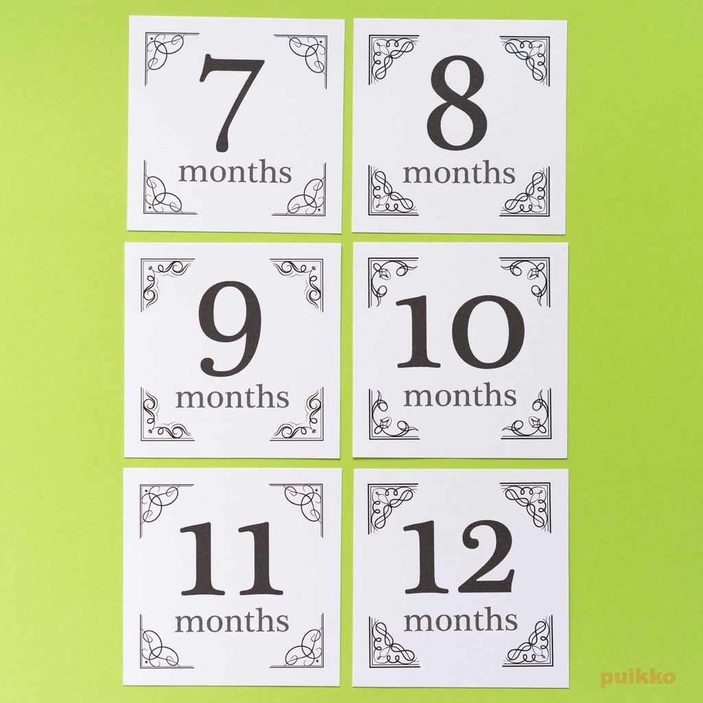 ベビーマンスリーカード レトロ飾り罫(ましかく)