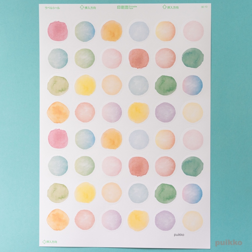 丸シール30mm　水彩サークル
