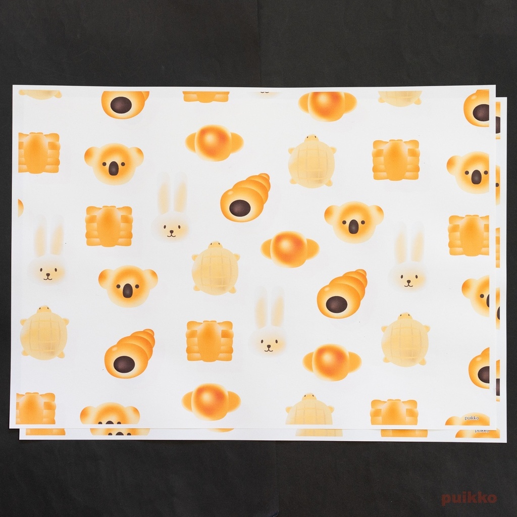 紙製ブックカバー パン(カラー) A3判(6枚セット)