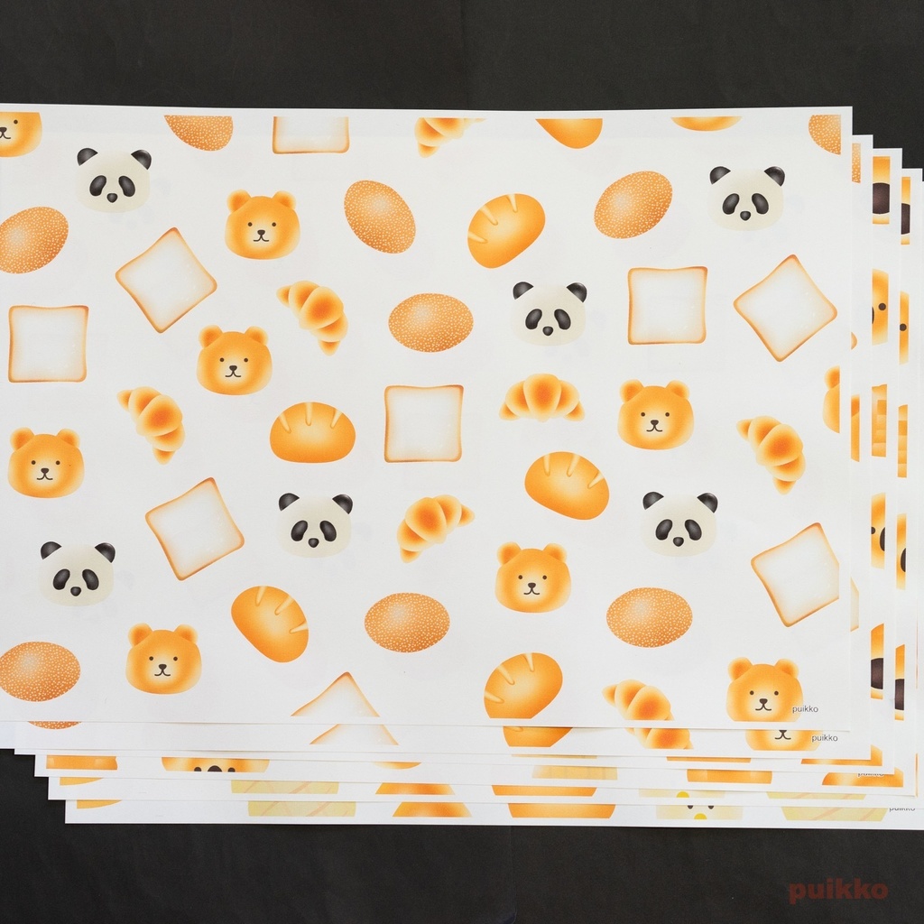 紙製ブックカバー パン(カラー) A3判(6枚セット)