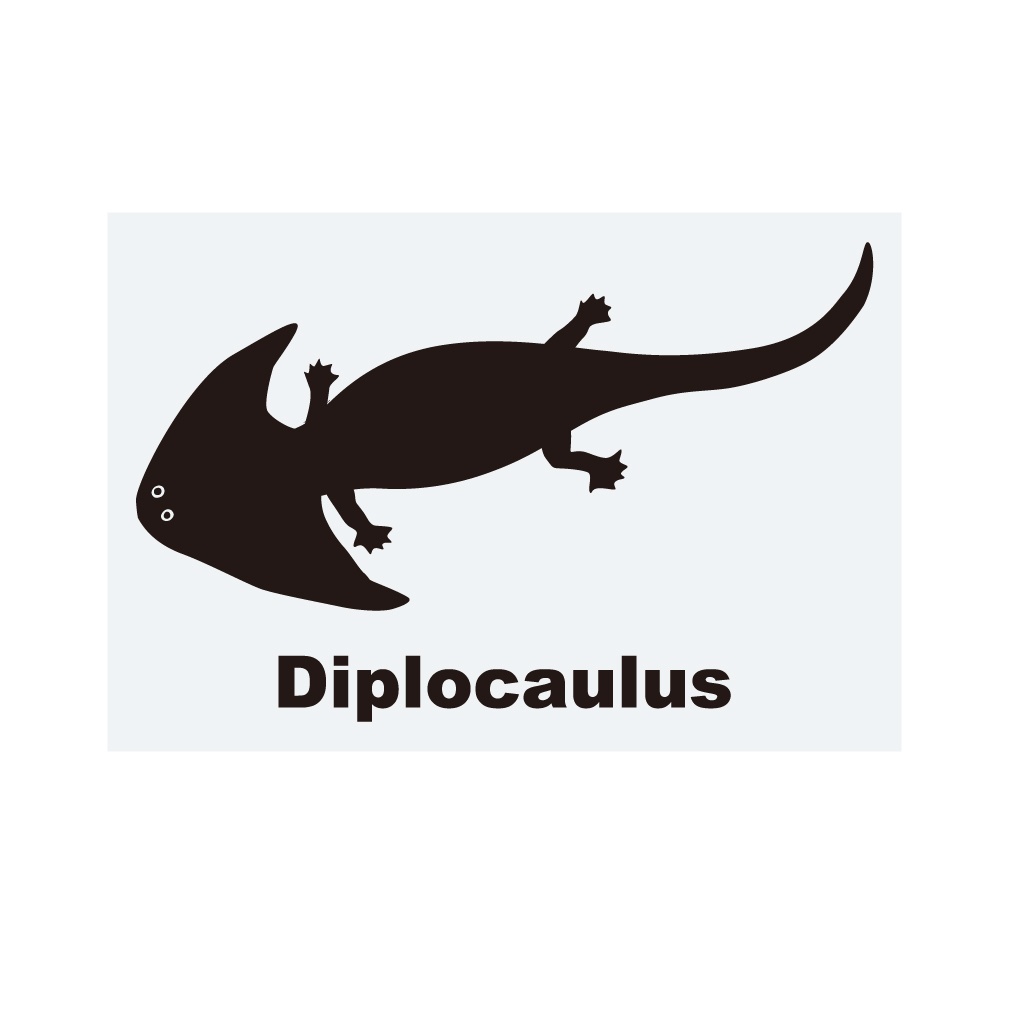 古生物ステッカー ディプロカウルス