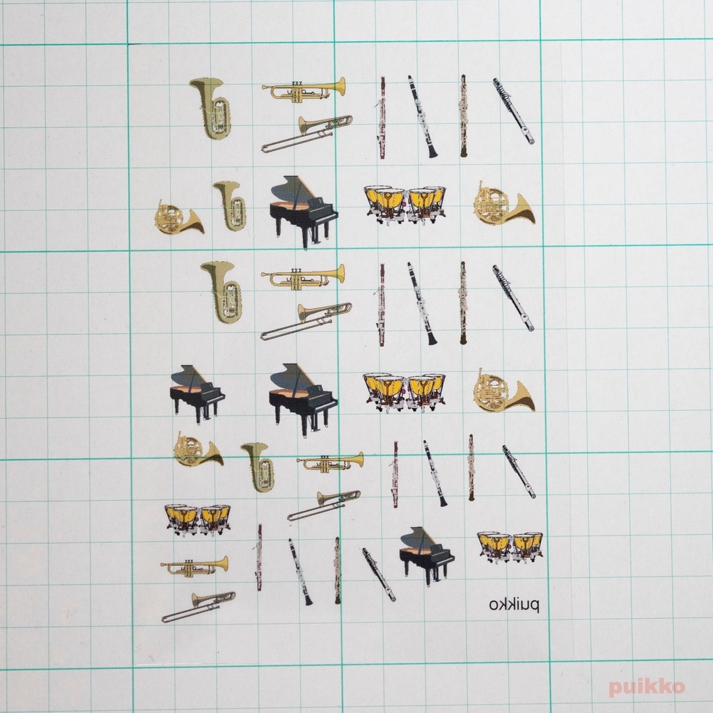 レジン封入用フィルム 楽器(カラー)