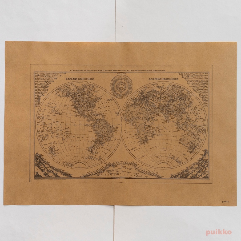 紙製ブックカバー 古地図3 A3判(モノクロ)