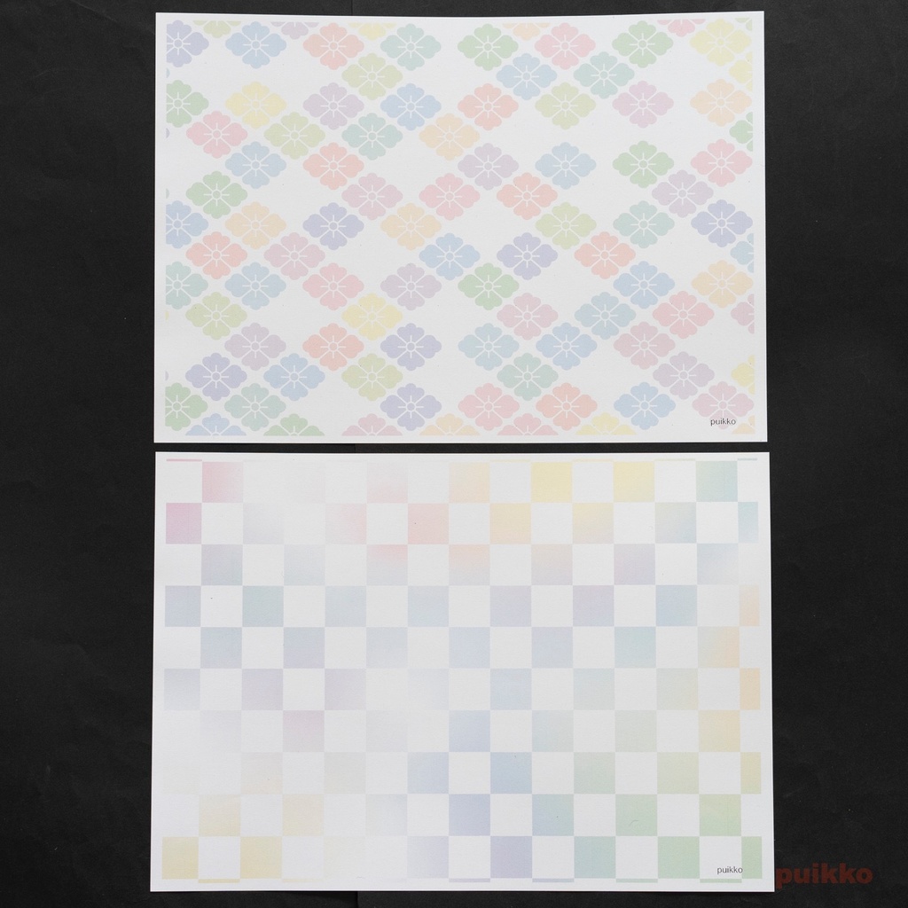 紙製ブックカバー パステルカラー 和柄(カラー)(5枚セット)