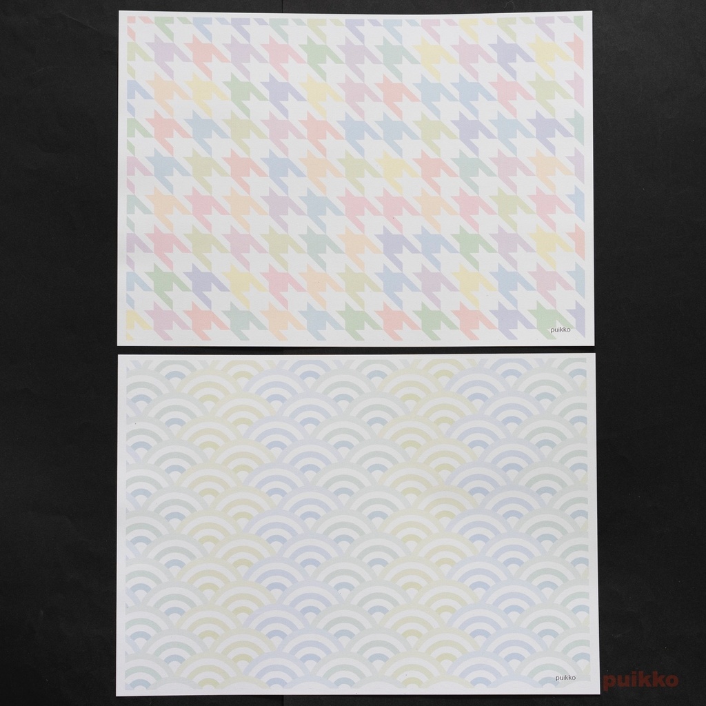 紙製ブックカバー パステルカラー 和柄(カラー)(5枚セット)